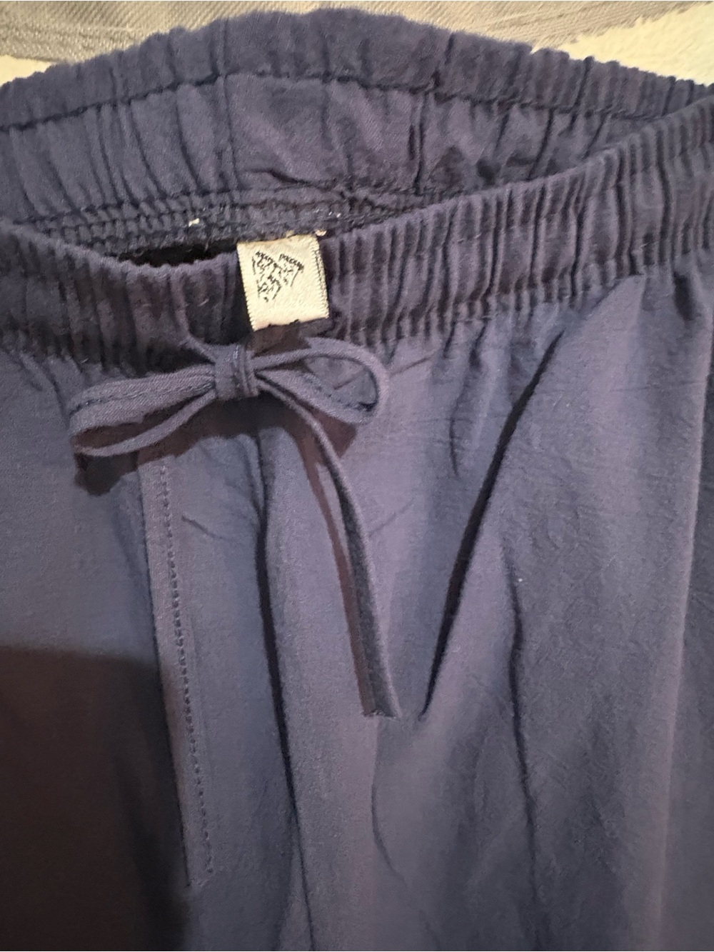 Navy Drawstring Waist Pants